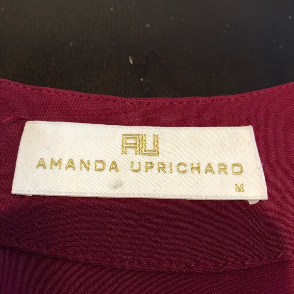 Amanda Uprichard maroon wine v neck shift dress size Medium - Picture 6 of 12